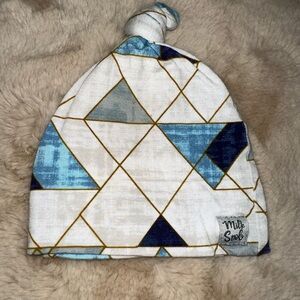 Milk Snob Geometric Blue and Gold Baby Hat